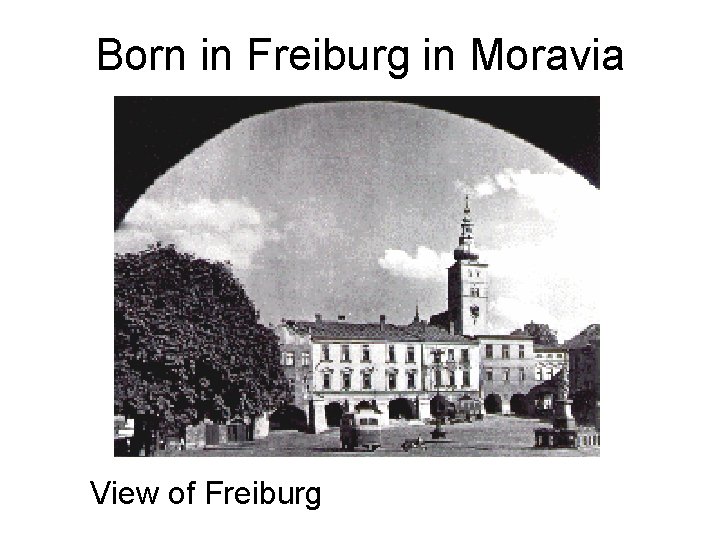 Born in Freiburg in Moravia View of Freiburg 