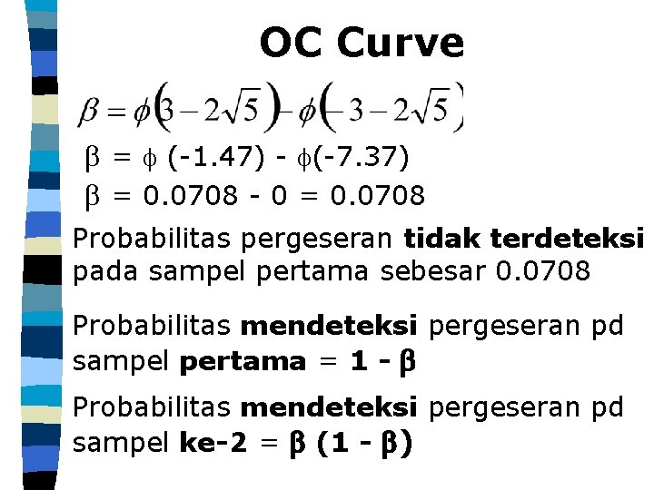 OC Curve = (-1. 47) - (-7. 37) = 0. 0708 - 0 =