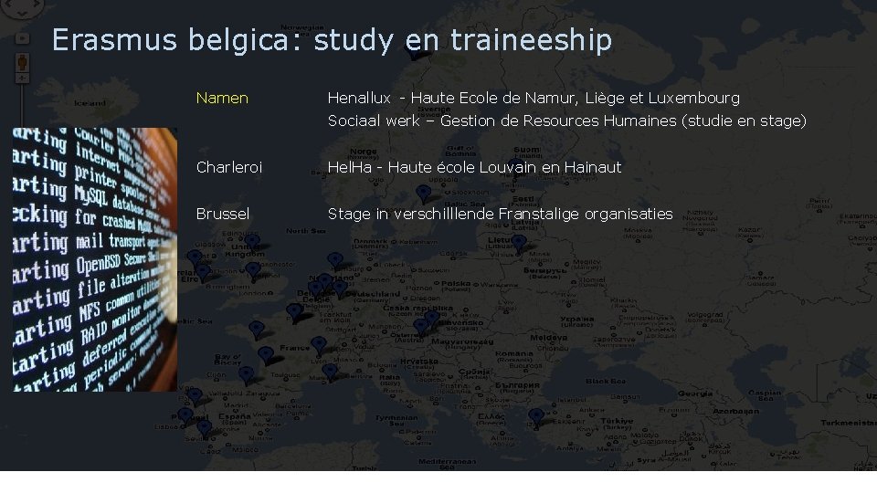 Erasmus belgica: study en traineeship Namen Henallux - Haute Ecole de Namur, Liège et