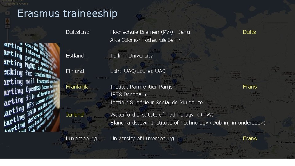 CRFMS ERASME Erasmus traineeship Duitsland Hochschule Bremen (PW), Jena Duits Alice Salomon Hochschule Berlin