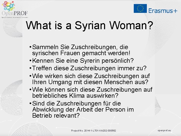 What is a Syrian Woman? • Sammeln Sie Zuschreibungen, die syrischen Frauen gemacht werden!