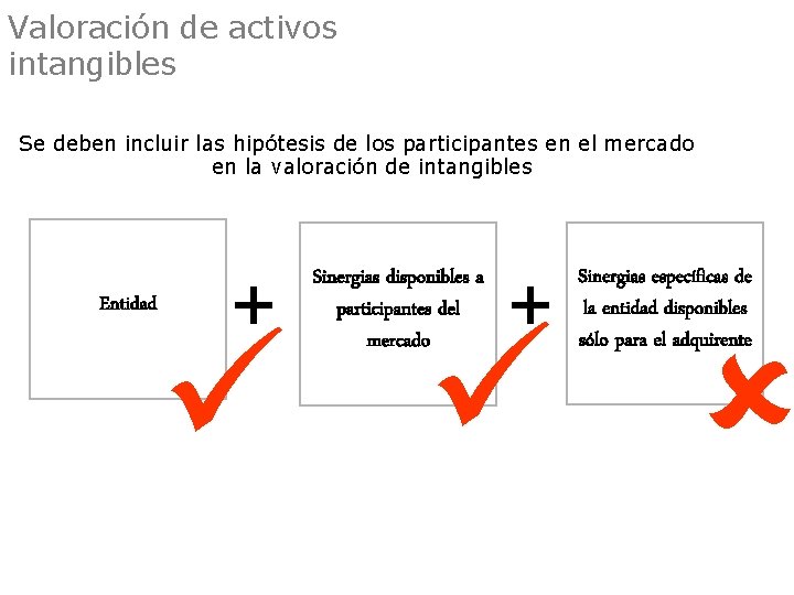 Valoración de activos intangibles Se deben incluir las hipótesis de los participantes en el