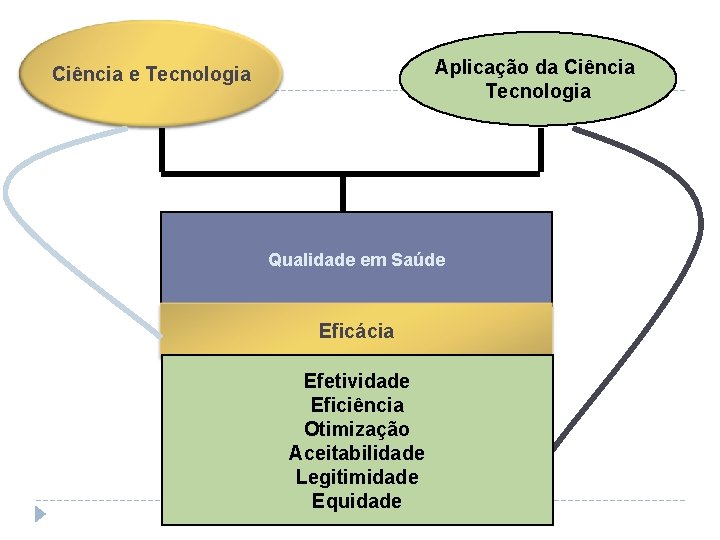 Aplicação da Ciência Tecnologia Ciência e Tecnologia Qualidade em Saúde Eficácia Efetividade Eficiência Otimização