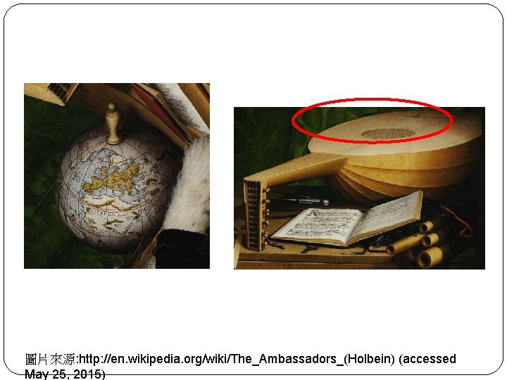 圖片來源: http: //en. wikipedia. org/wiki/The_Ambassadors_(Holbein) (accessed May 25, 2015) 