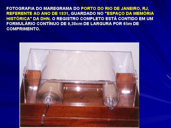 FOTOGRAFIA DO MAREGRAMA DO PORTO DO RIO DE JANEIRO, RJ, REFERENTE AO ANO DE