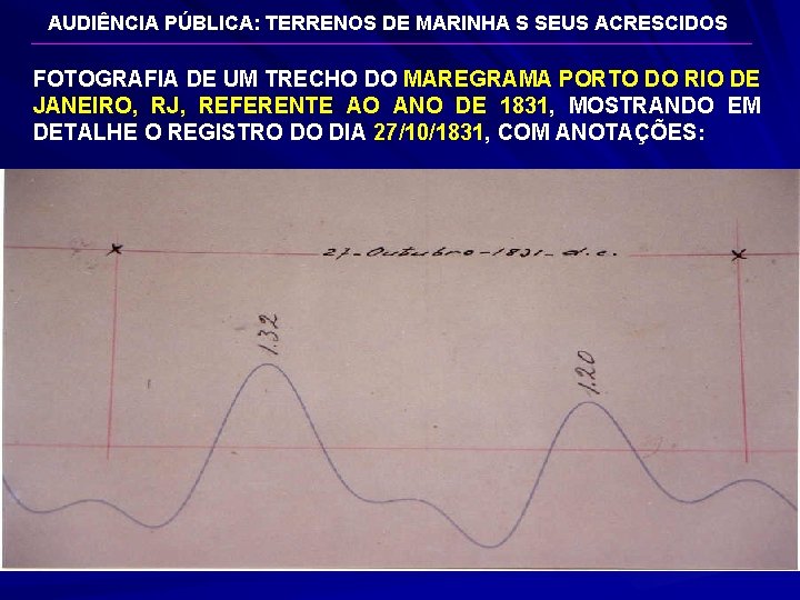 AUDIÊNCIA PÚBLICA: TERRENOS DE MARINHA S SEUS ACRESCIDOS FOTOGRAFIA DE UM TRECHO DO MAREGRAMA