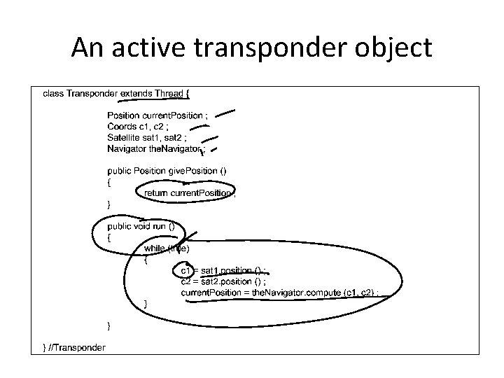 An active transponder object 