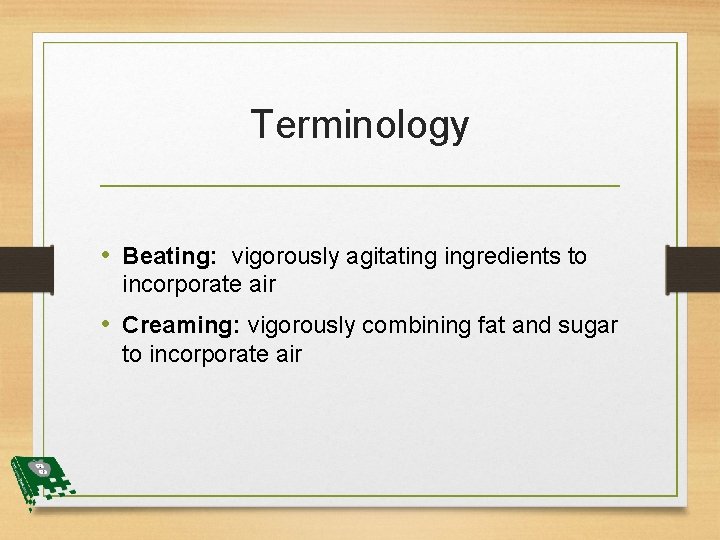 Mechanical Leavening Intro to Culinary Bell Work How
