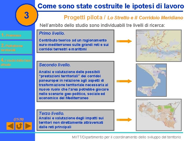 3 Come sono state costruite le ipotesi di lavoro Progetti pilota / Lo Stretto