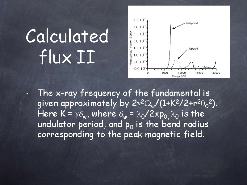 Calculated flux II • The x-ray frequency of the fundamental is given approximately by