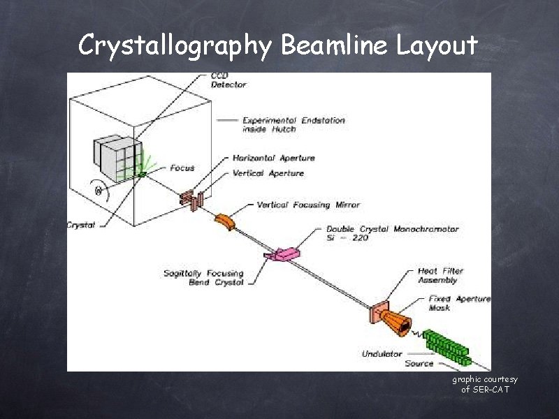 Crystallography Beamline Layout graphic courtesy of SER-CAT 