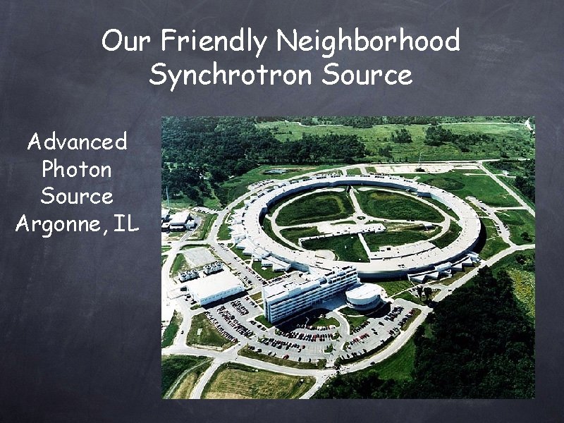 Our Friendly Neighborhood Synchrotron Source Advanced Photon Source Argonne, IL 