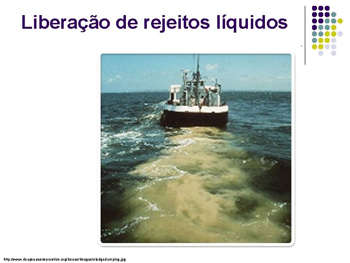 Liberação de rejeitos líquidos http: //www. deepseaconservation. org/issues/images/sludgedumping. jpg 