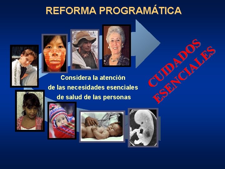 REFORMA PROGRAMÁTICA Considera la atención de las necesidades esenciales de salud de las personas