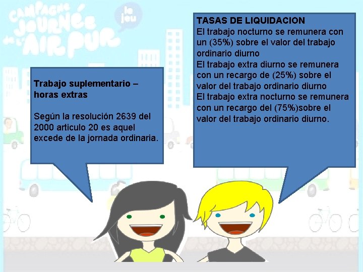 Trabajo suplementario – horas extras Según la resolución 2639 del 2000 articulo 20 es