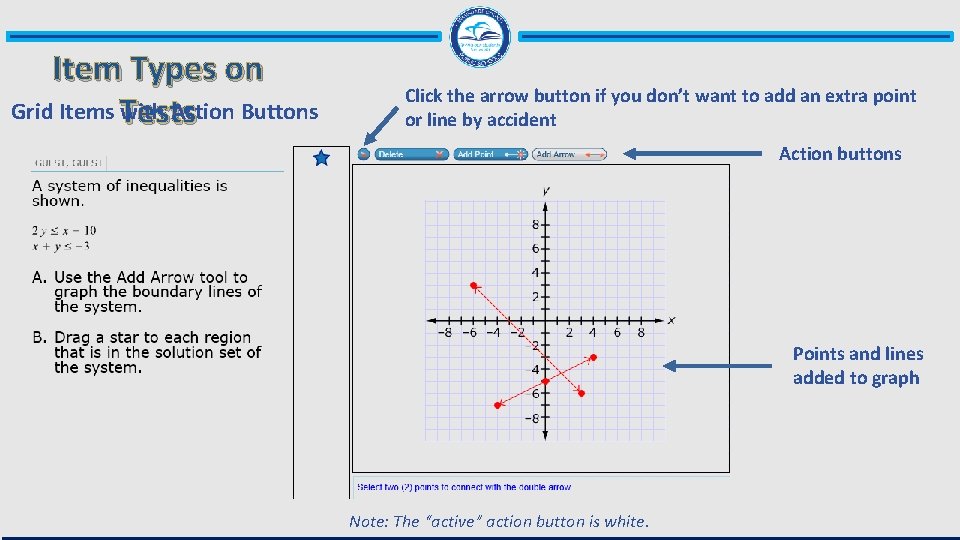 Item Types on Grid Items Tests with Action Buttons Click the arrow button if