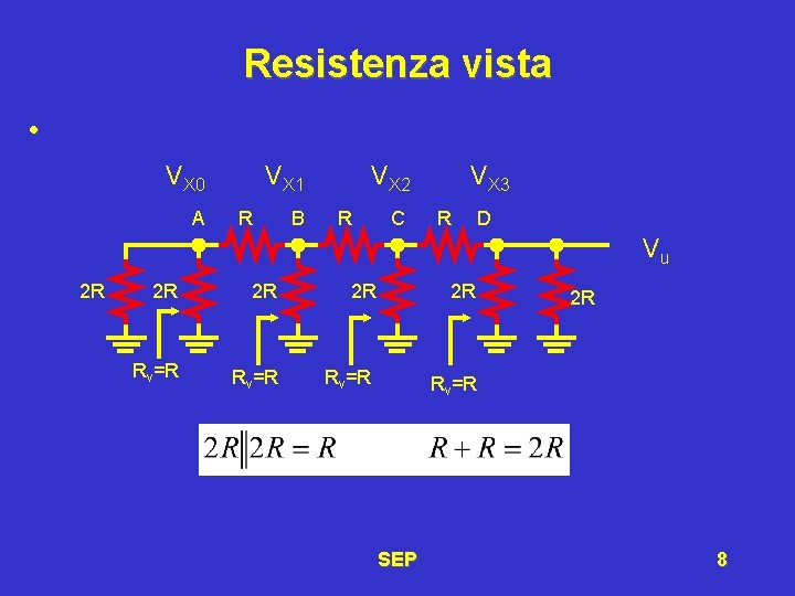 Resistenza vista • VX 0 A VX 1 R B VX 2 R C