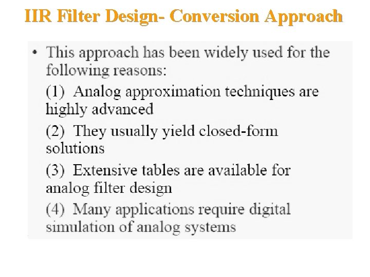 IIR Filter Design- Conversion Approach 