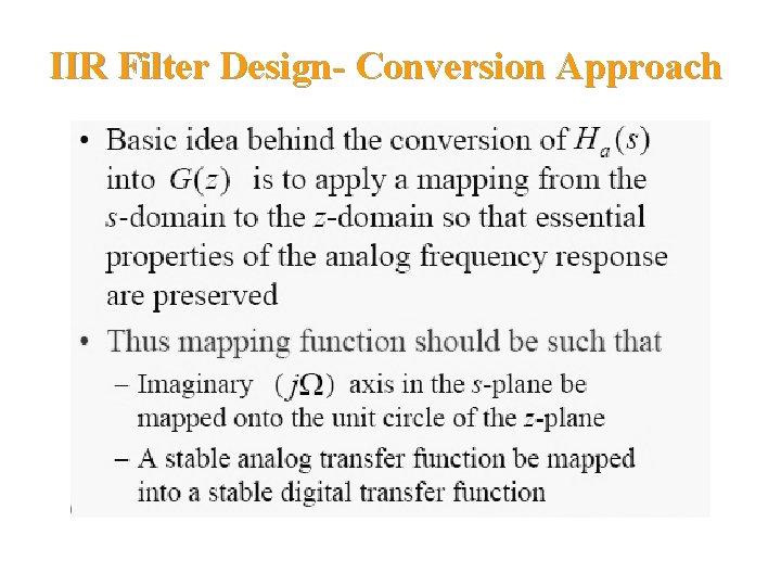 IIR Filter Design- Conversion Approach 