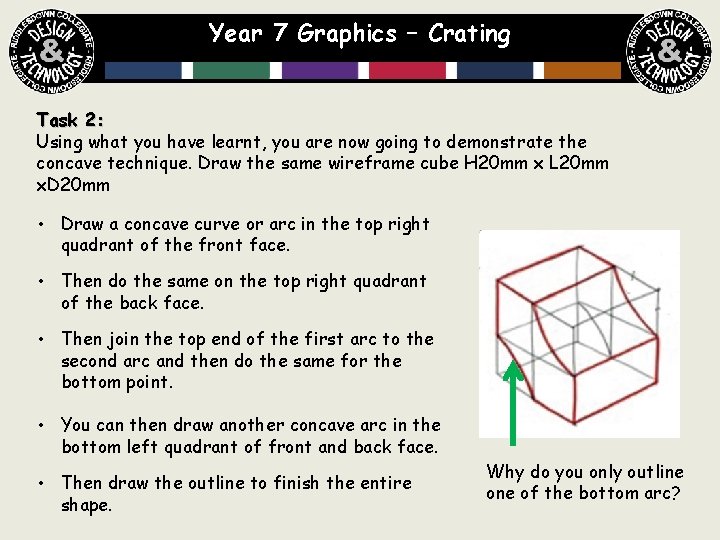 Year 7 Graphics – Crating Task 2: Using what you have learnt, you are