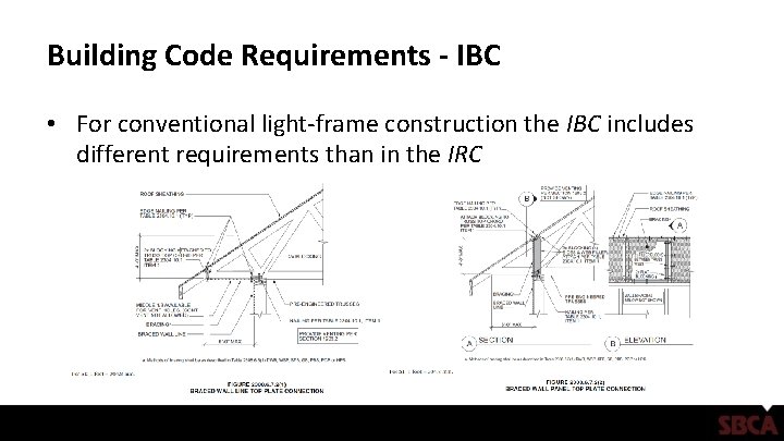 Building Code Requirements - IBC • For conventional light-frame construction the IBC includes different