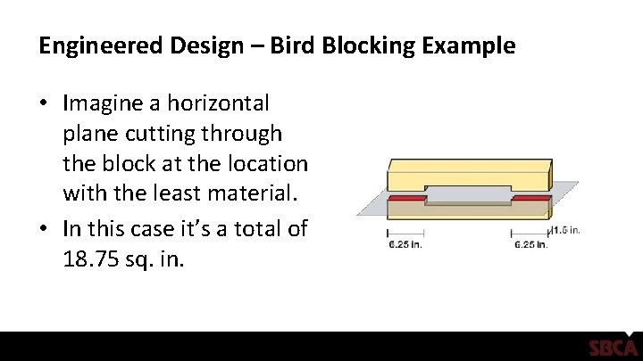 Engineered Design – Bird Blocking Example • Imagine a horizontal plane cutting through the