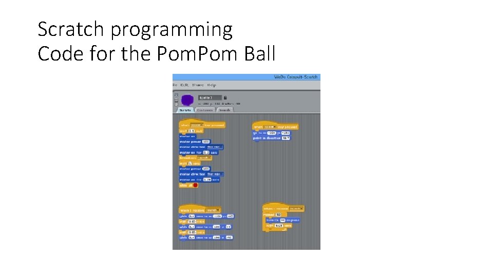 Scratch programming Code for the Pom Ball 