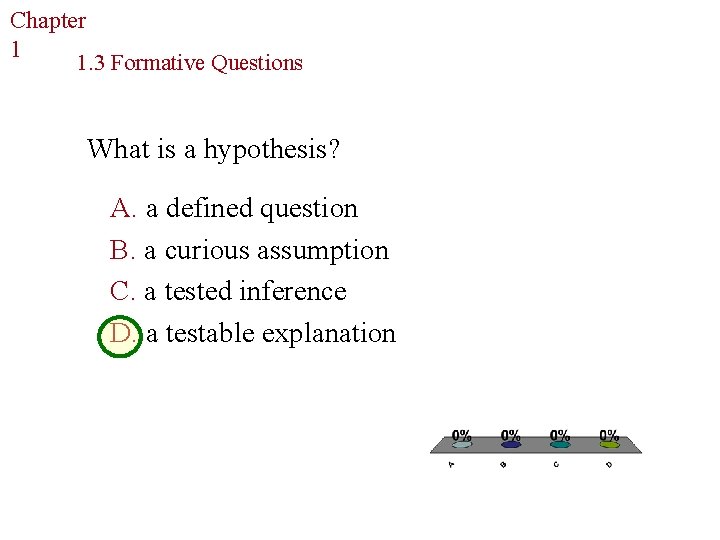 Chapter The Study of Life 1 1. 3 Formative Questions What is a hypothesis?