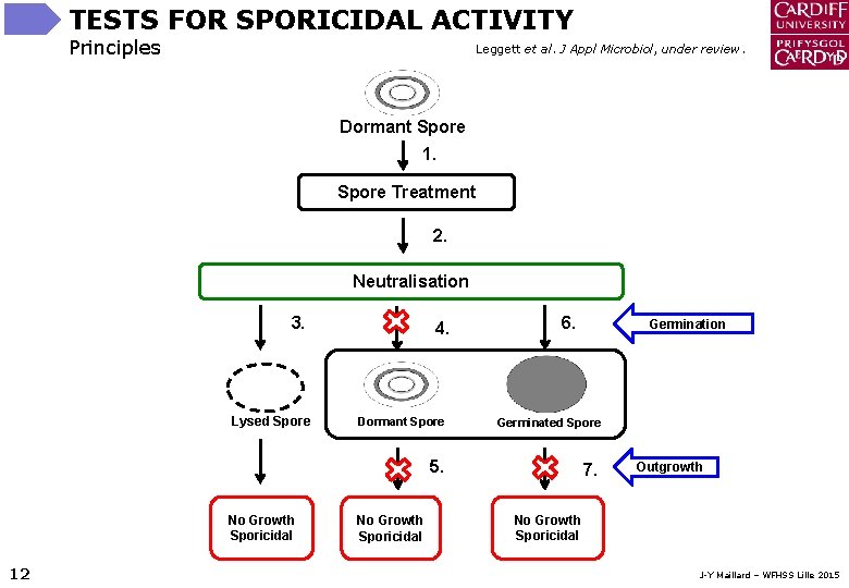 TESTS FOR SPORICIDAL ACTIVITY Principles Leggett et al. J Appl Microbiol, under review. Dormant