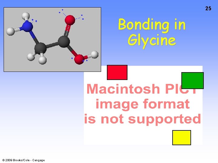 25 Bonding in Glycine © 2009 Brooks/Cole - Cengage 