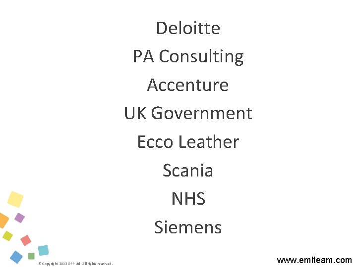 MBTI® Group Feedback Deloitte PA Consulting Accenture UK Government Ecco Leather Scania NHS Siemens