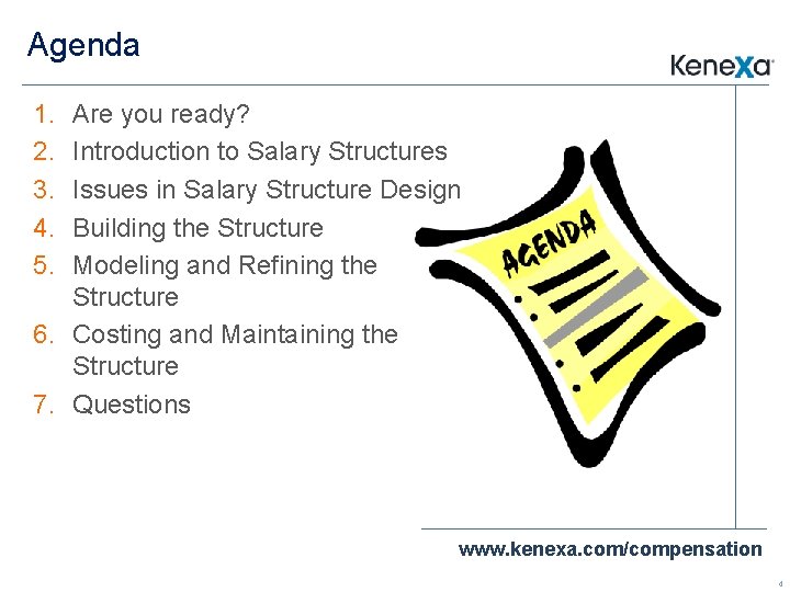 Agenda 1. 2. 3. 4. 5. Are you ready? Introduction to Salary Structures Issues
