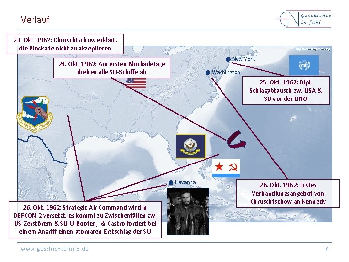 Verlauf 23. Okt. 1962: Chruschtschow erklärt, die Blockade nicht zu akzeptieren New York 24.