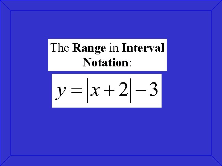 The Range in Interval Notation: The Range in Interval Notation:
