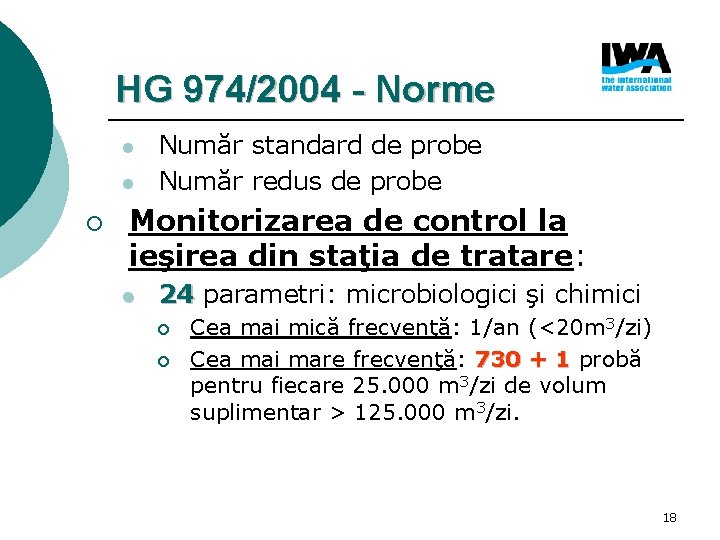 HG 974/2004 - Norme l l ¡ Număr standard de probe Număr redus de