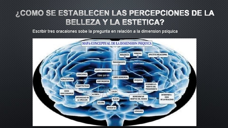 ¿CÓMO SE ESTABLECEN LAS PERCEPCIONES DE LA BELLEZA Y LA ESTÉTICA? Escribir tres oracaiones