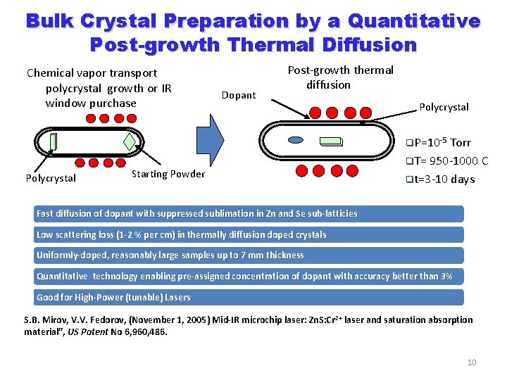 Bulk Crystal Preparation by a Quantitative Post-growth Thermal Diffusion Chemical vapor transport polycrystal growth