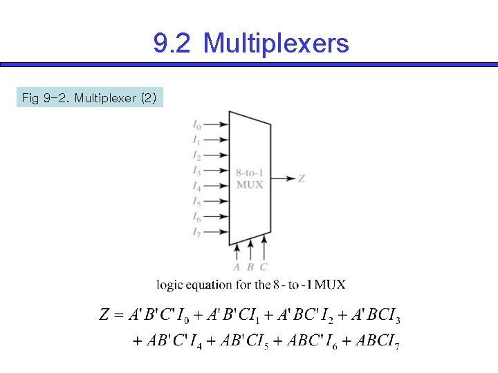 9. 2 Multiplexers Fig 9 -2. Multiplexer (2) 