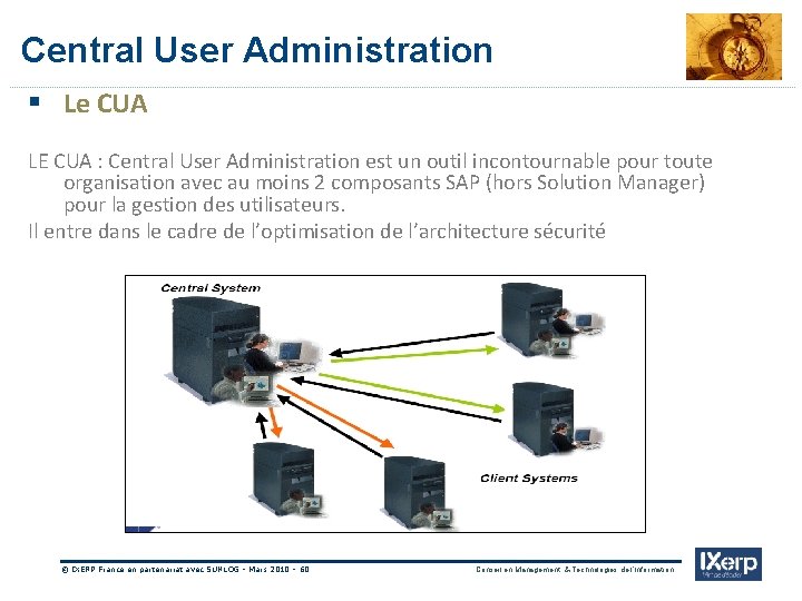 Central User Administration § Le CUA LE CUA : Central User Administration est un