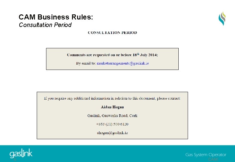 CAM Business Rules: Consultation Period § 6 §CAM 