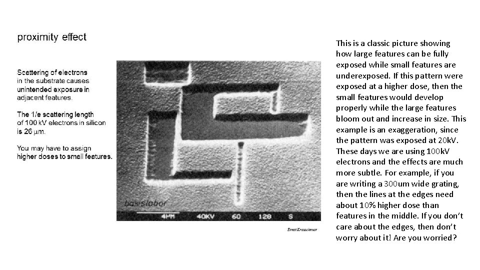 This is a classic picture showing how large features can be fully exposed while