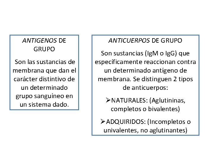 ANTIGENOS DE GRUPO Son las sustancias de membrana que dan el carácter distintivo de