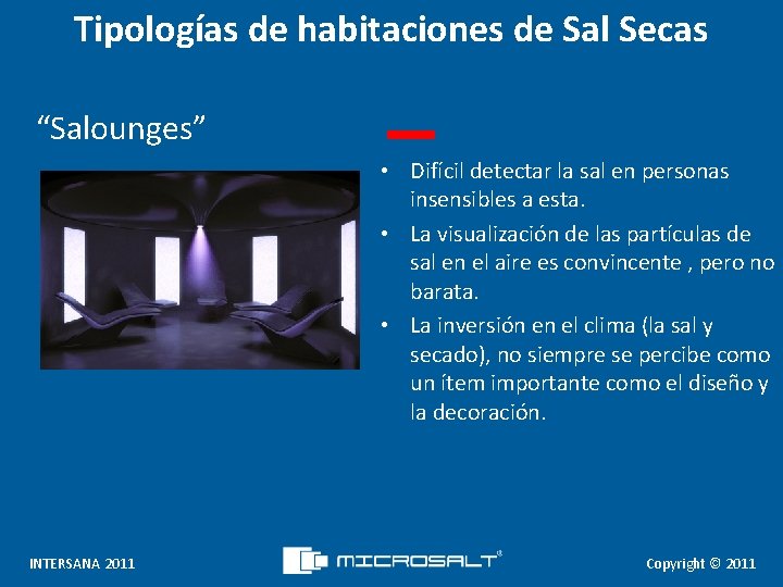 Tipologías de habitaciones de Sal Secas “Salounges” _ • Difícil detectar la sal en