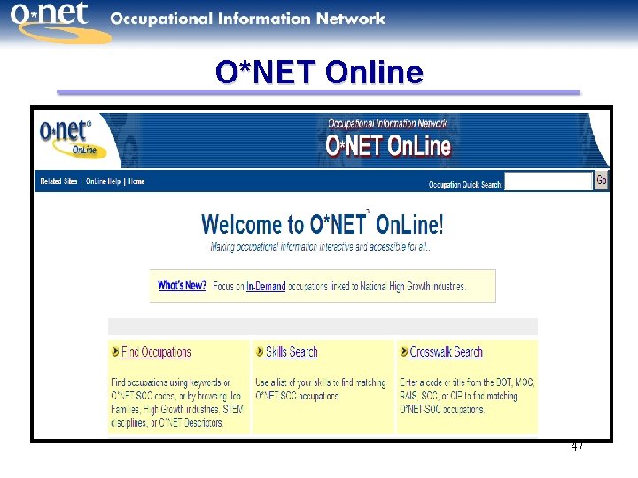 O*NET Online 47 
