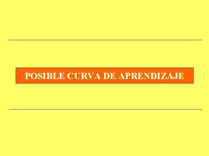 POSIBLE CURVA DE APRENDIZAJE 