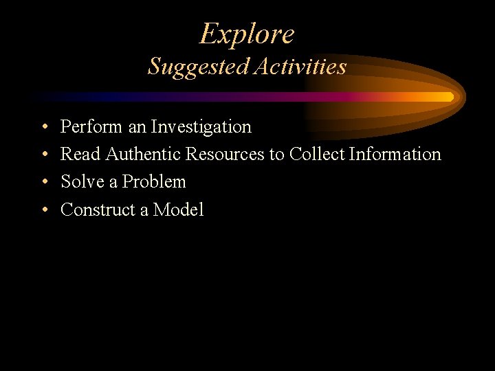 Explore Suggested Activities • • Perform an Investigation Read Authentic Resources to Collect Information