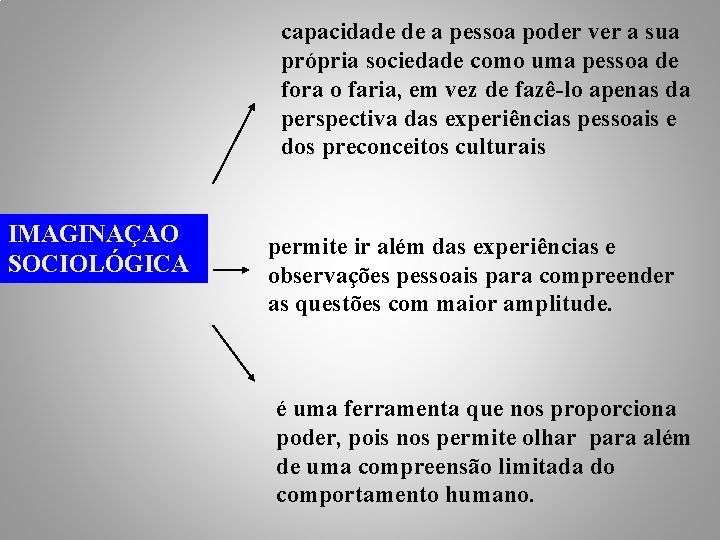 capacidade de a pessoa poder ver a sua própria sociedade como uma pessoa de