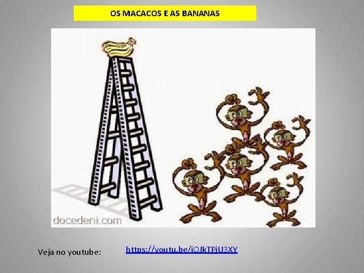 OS MACACOS E AS BANANAS Veja no youtube: https: //youtu. be/i. OJk. TPi. U