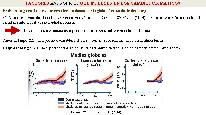 FACTORES ANTRÓPICOS QUE INFLUYEN EN LOS CAMBIOS CLIMÁTICOS Emisión de gases de efecto invernadero: