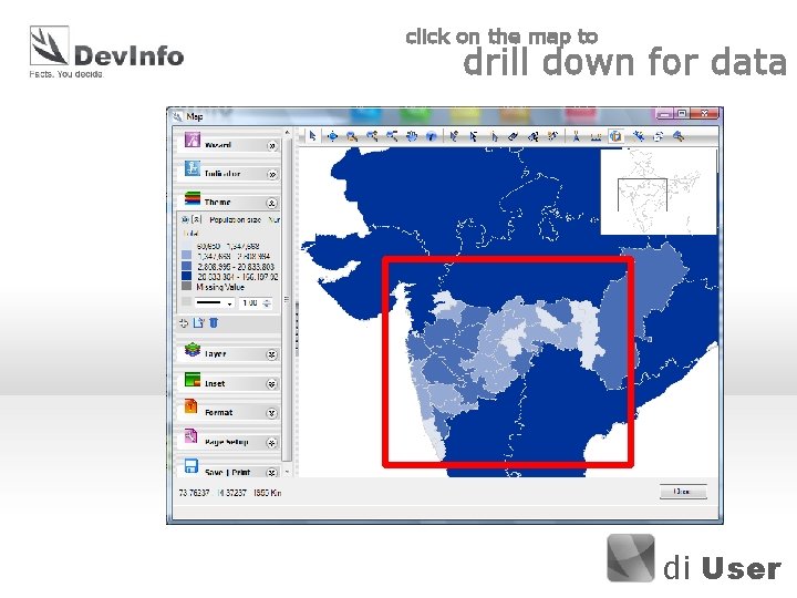 click on the map to drill down for data di User 